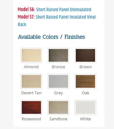 RESIDENTIAL GARAGE DOOR Choice – Model 56/57 Concore Garage Doors