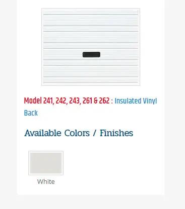 GARAGE DOOR COMMERCIAL DOOR COMPLETE DOOR – 241, 242, 243, 261 & 262 Concore Garage Doors